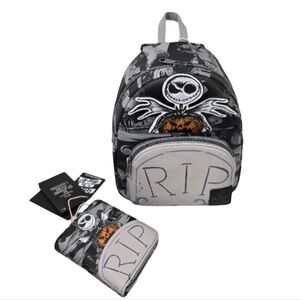 Loungefly Nightmare Before Christmas Pop Up Jack Backpack Wallet Set Nwt